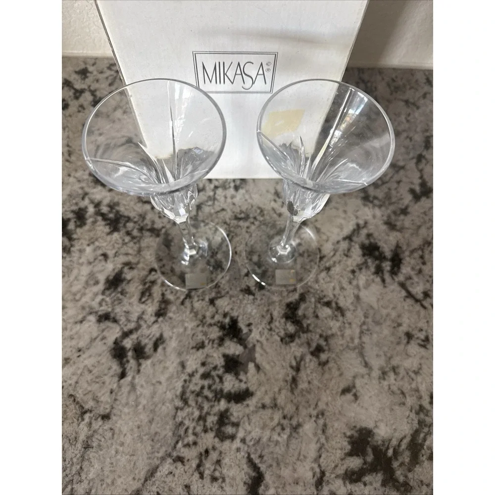 Mikasa Flame D'amore Crystal Pair Of Candlesticks 8